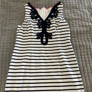 Striped Navy Blue and White Dress